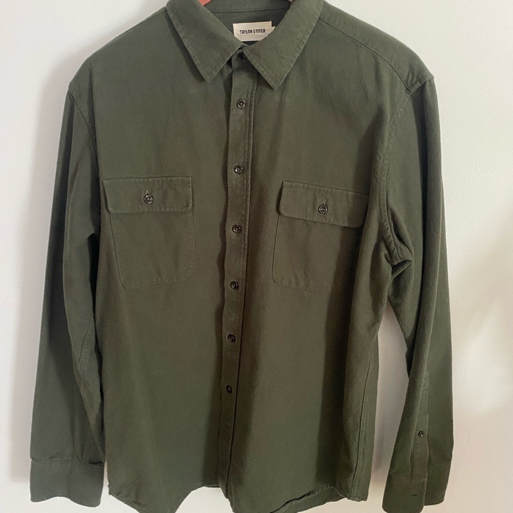 Taylor StitchOlive Green Button-Up Flannel
